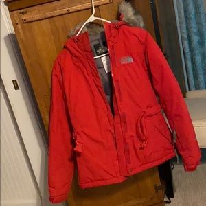 North Face Red Winter Coat